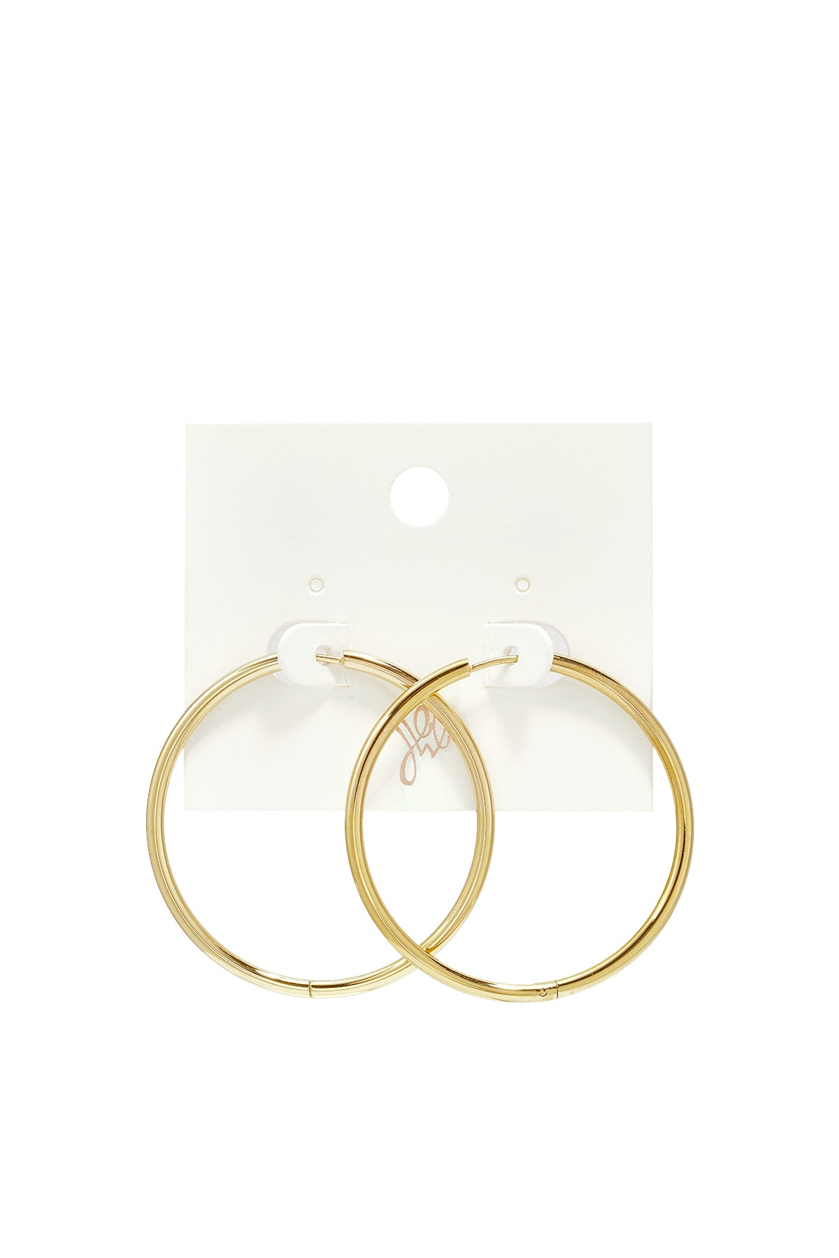 Orecchini a cerchio medio in acciaio inossidabile Gold Stainless Steel