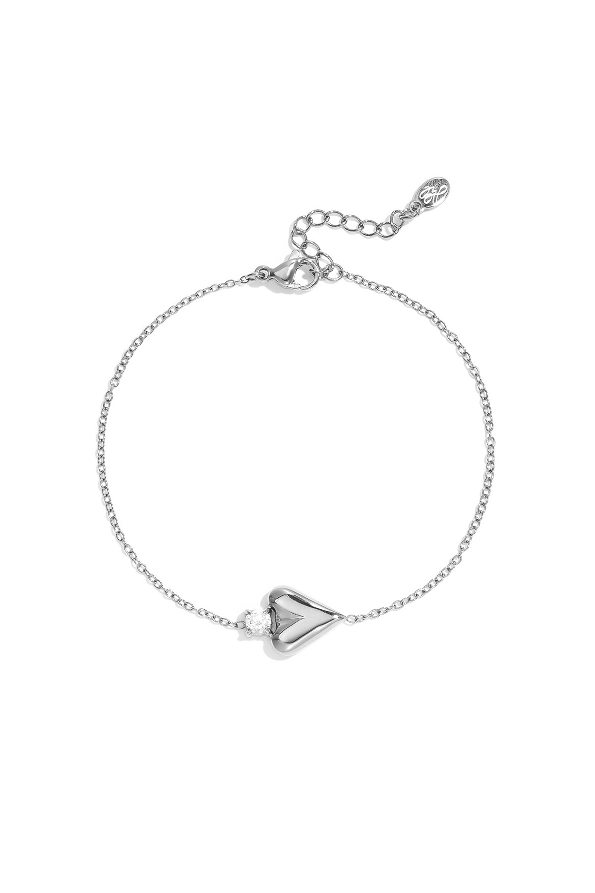 Braccialetti con ciondoli a forma di cuore in acciaio inossidabile, serie Simple Daily Simple, gioielli da donna