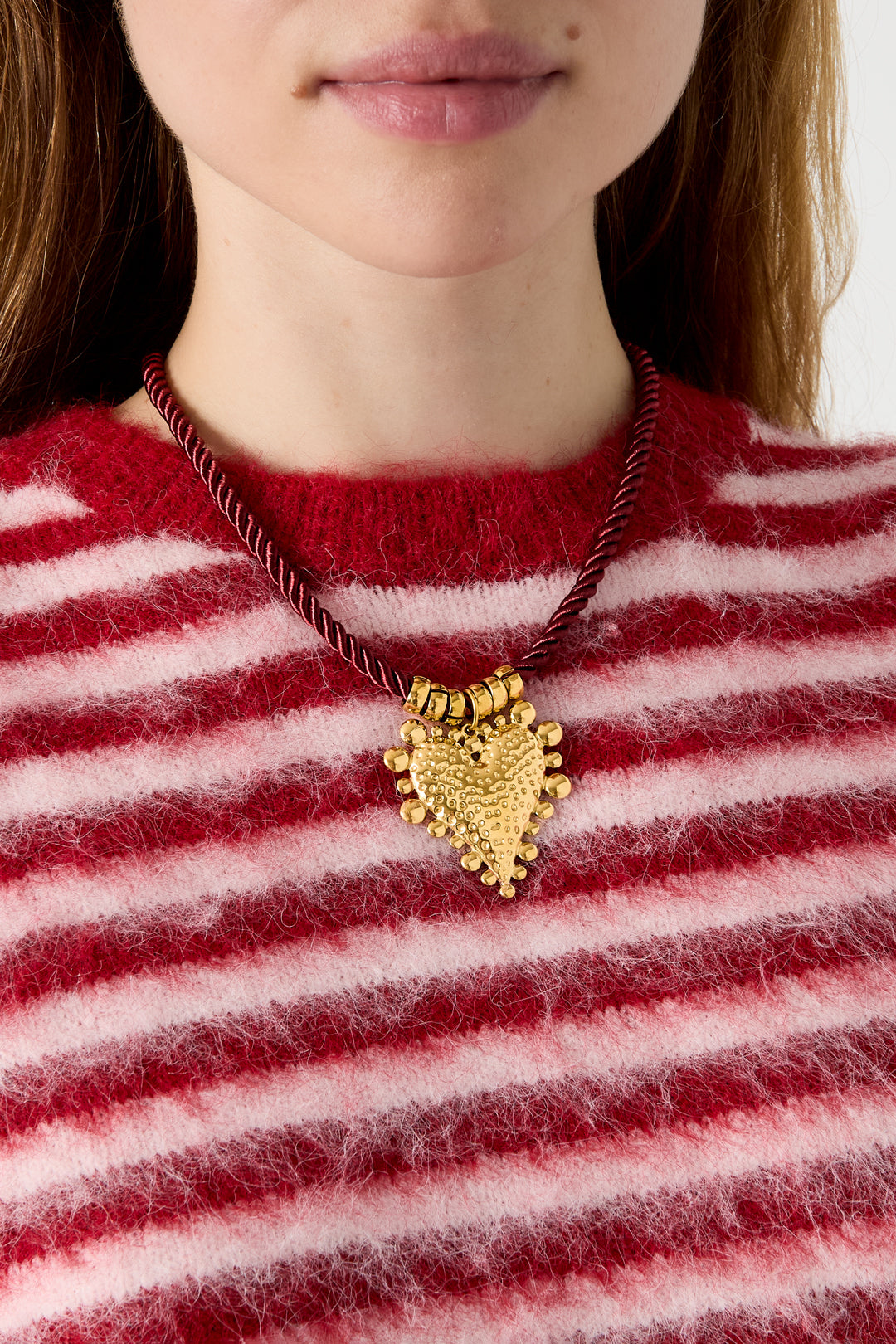Collane intrecciate in acciaio inossidabile con cuore, serie Simple Daily Simple, gioielli da donna