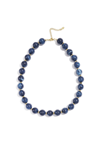 Collana di perline con perle dorate da 135 mm