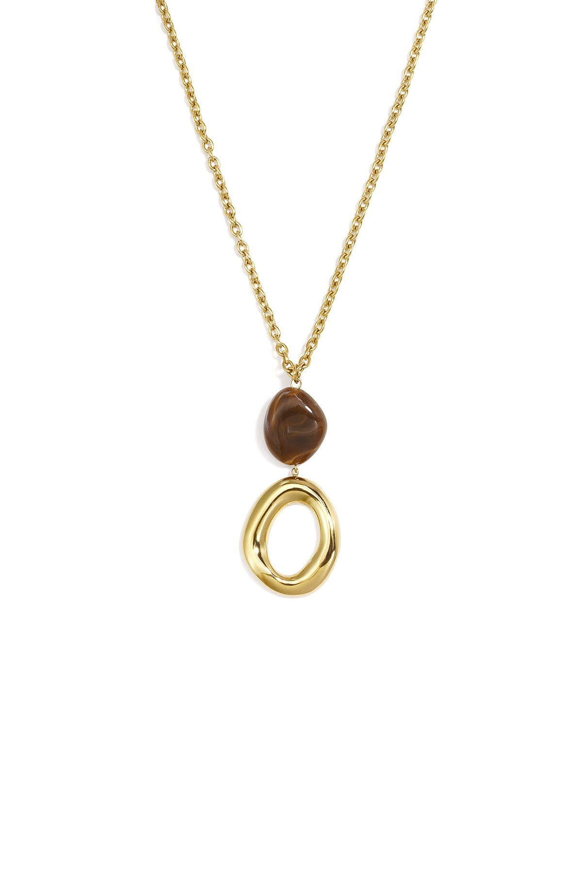 Collane con pendente in acciaio inossidabile, modello Circle, casual, quotidiano, semplice, gioielli da donna