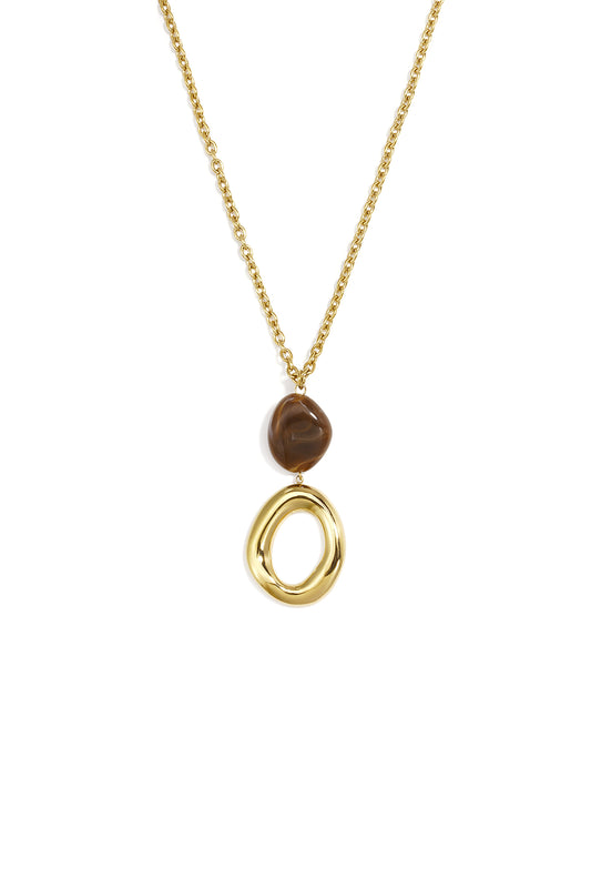 Collane con pendente in acciaio inossidabile, modello Circle, casual, quotidiano, semplice, gioielli da donna
