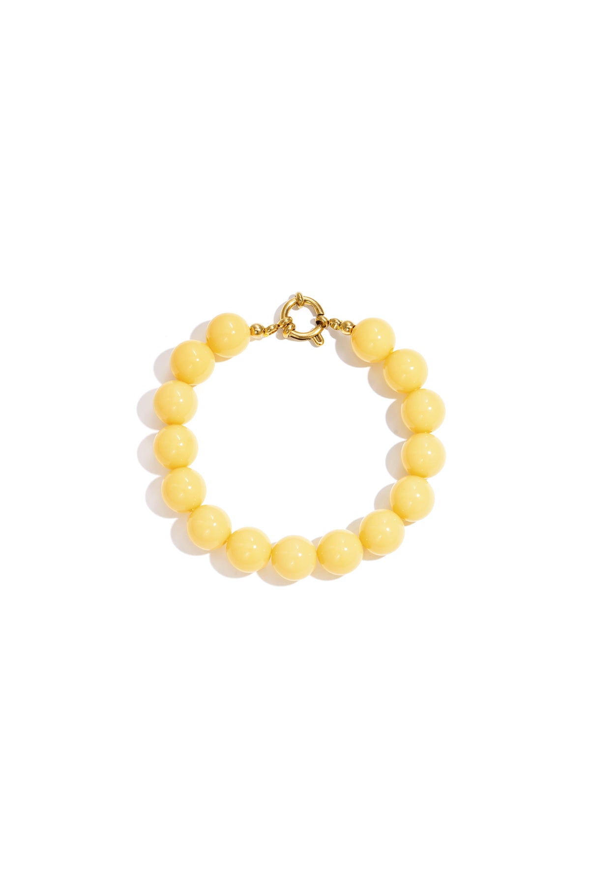 Bracciale con perline medie e chiusura frontale - 12 mm