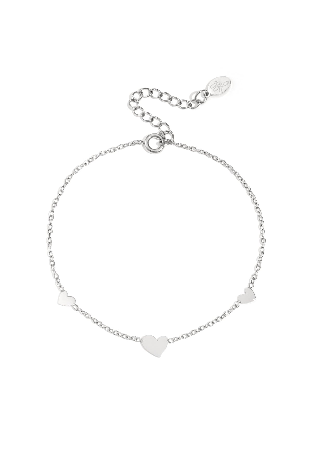 Bracciale classico con cuori - acciaio inossidabile
