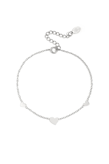 Bracciale classico con cuori - acciaio inossidabile