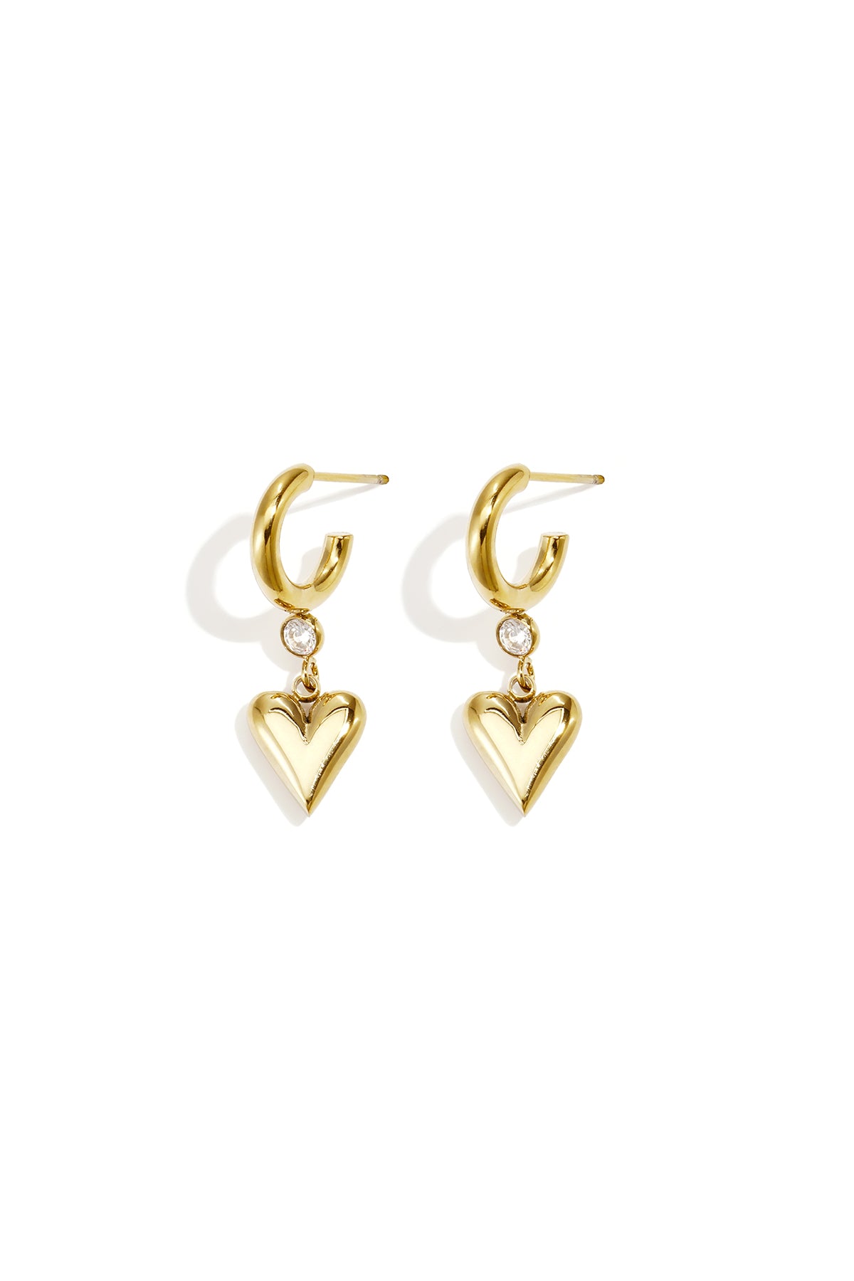 Orecchini pendenti a forma di cuore in acciaio inossidabile, serie Simple Daily Simple, gioielli da donna