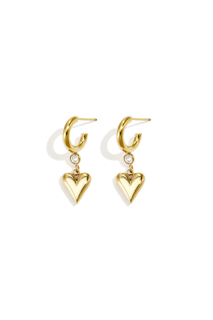 Orecchini pendenti a forma di cuore in acciaio inossidabile, serie Simple Daily Simple, gioielli da donna
