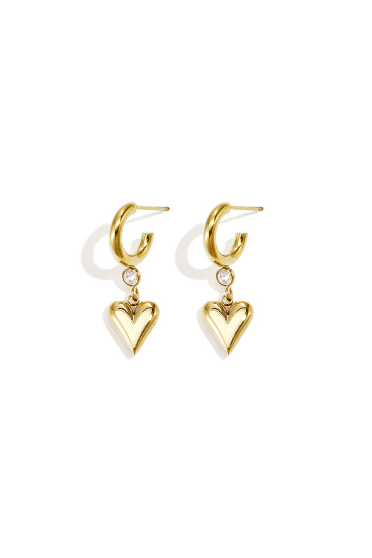 Orecchini pendenti a forma di cuore in acciaio inossidabile, serie Simple Daily Simple, gioielli da donna