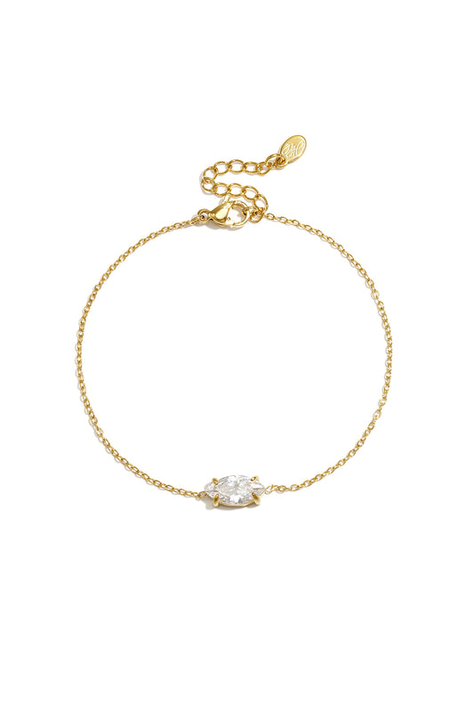 Braccialetti con ciondoli in acciaio inossidabile a forma ellittica, semplici, per tutti i giorni, della serie Simple, gioielli da donna.