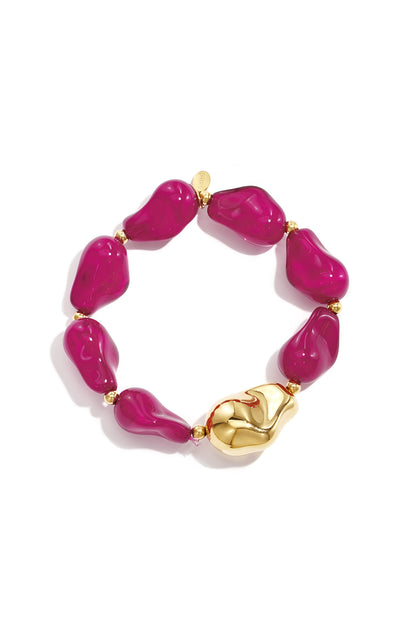 Bracciali da donna in acciaio inossidabile con perline, forma irregolare, casual, semplici, per tutti i giorni.
