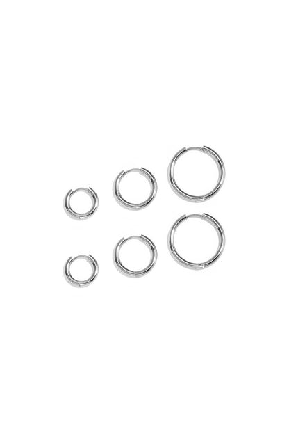 Set di orecchini in acciaio inossidabile dalla forma geometrica, semplici, per tutti i giorni, serie Simple, gioielli da donna