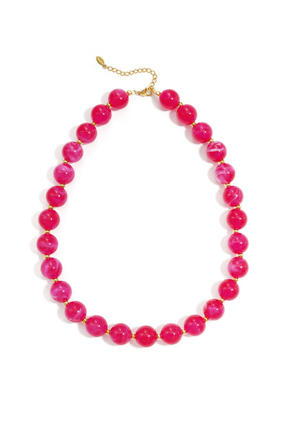 Collana di perline con perle dorate da 135 mm