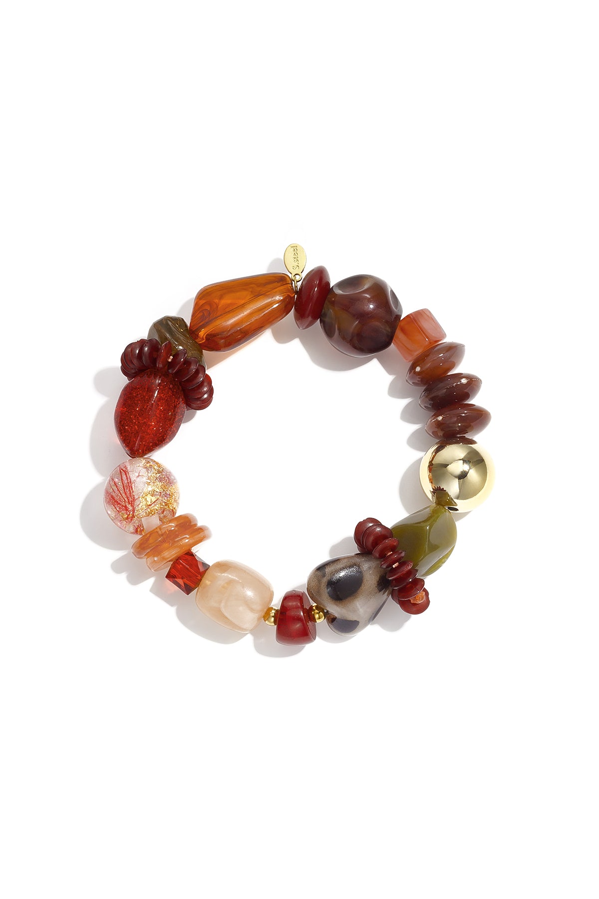 Braccialetti in acrilico con perline, forma irregolare, semplici, per tutti i giorni, serie Simple, gioielli da donna