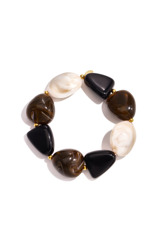 Braccialetti in acrilico con perline, forma irregolare, semplici, per tutti i giorni, serie Simple, gioielli da donna