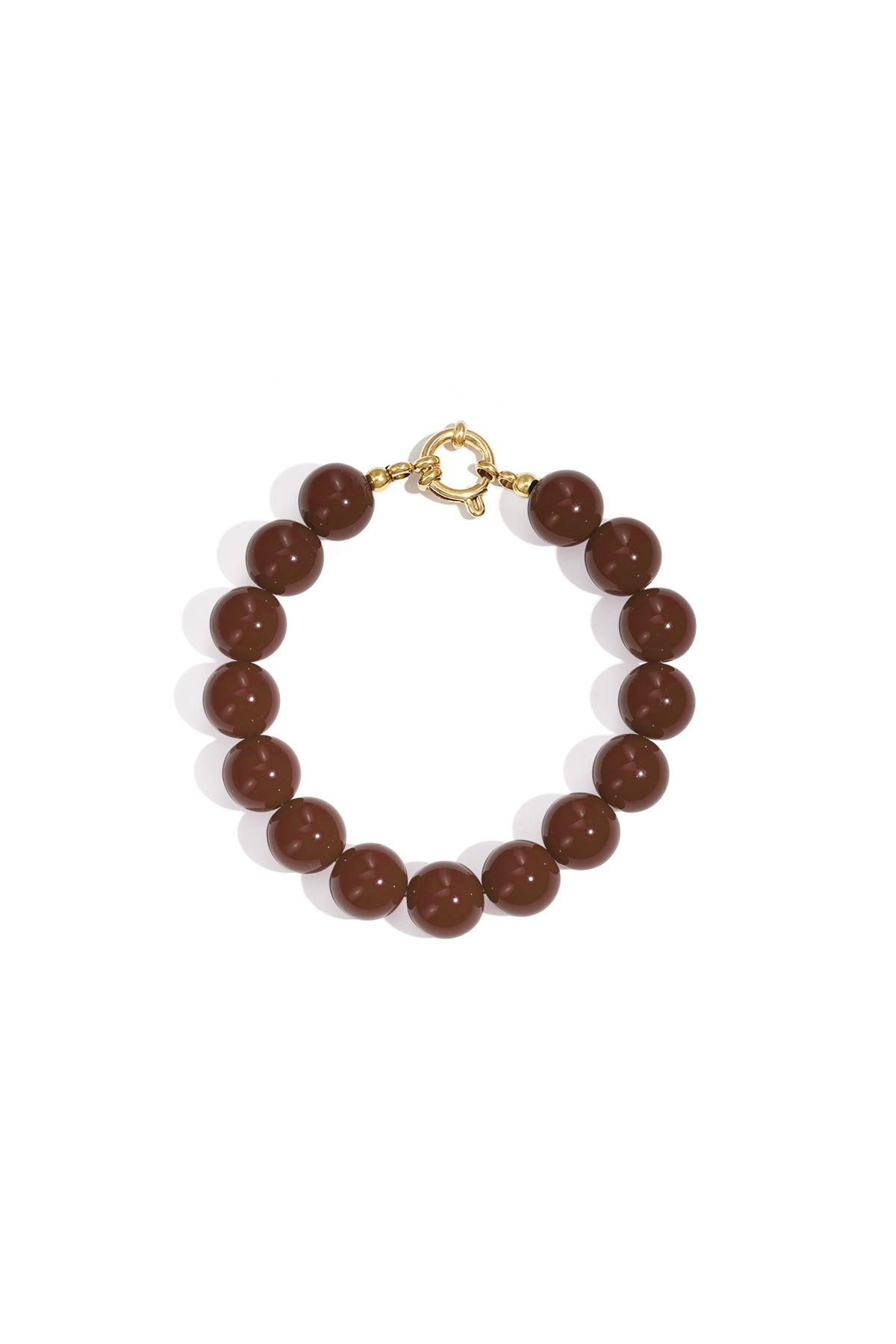 Bracciale con perline medie e chiusura frontale - 12 mm