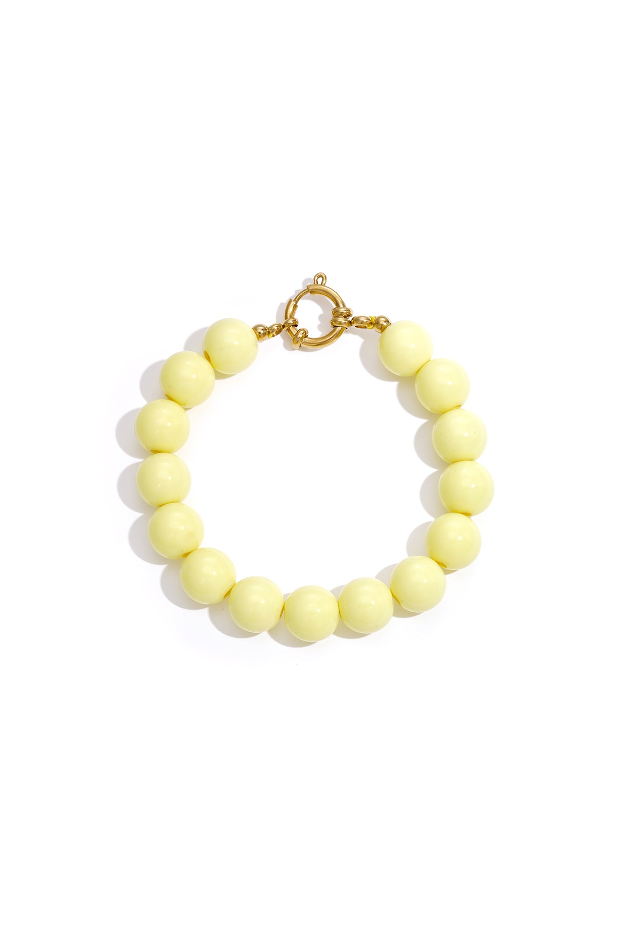 Bracciale con perline medie e chiusura frontale - 12 mm