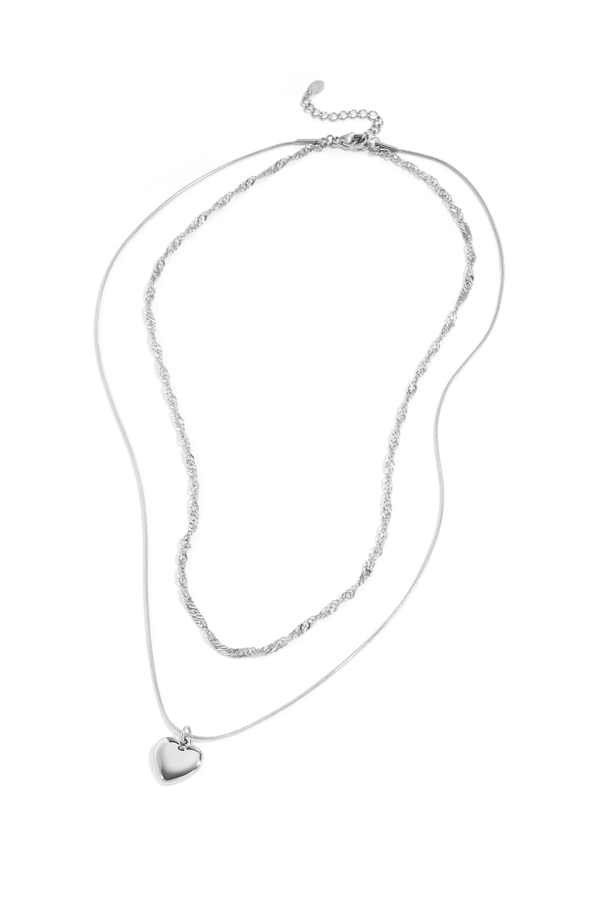 Collana a strati con ciondolo a cuore