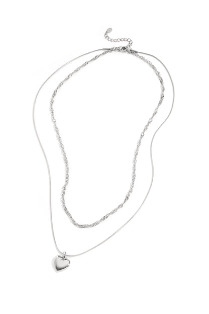 Collana a strati con ciondolo a cuore