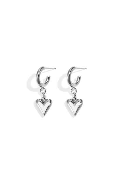 Orecchini pendenti a forma di cuore in acciaio inossidabile, serie Simple Daily Simple, gioielli da donna