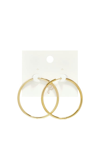 Orecchini a cerchio medio in acciaio inossidabile Gold Stainless Steel