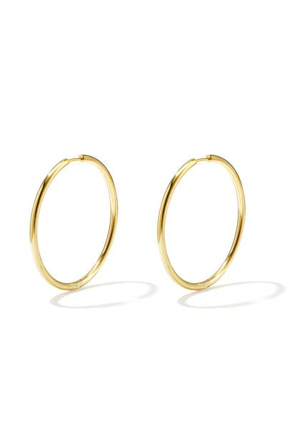 Orecchini a cerchio medio in acciaio inossidabile Gold Stainless Steel