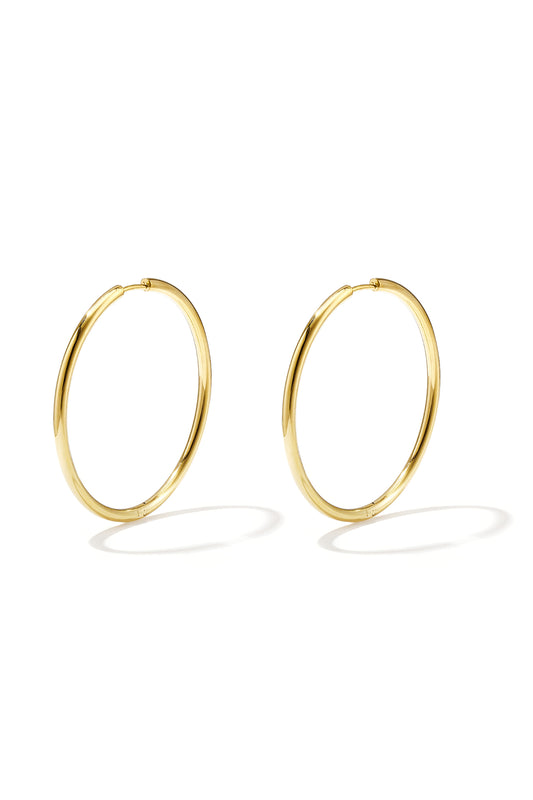 Orecchini a cerchio medio in acciaio inossidabile Gold Stainless Steel