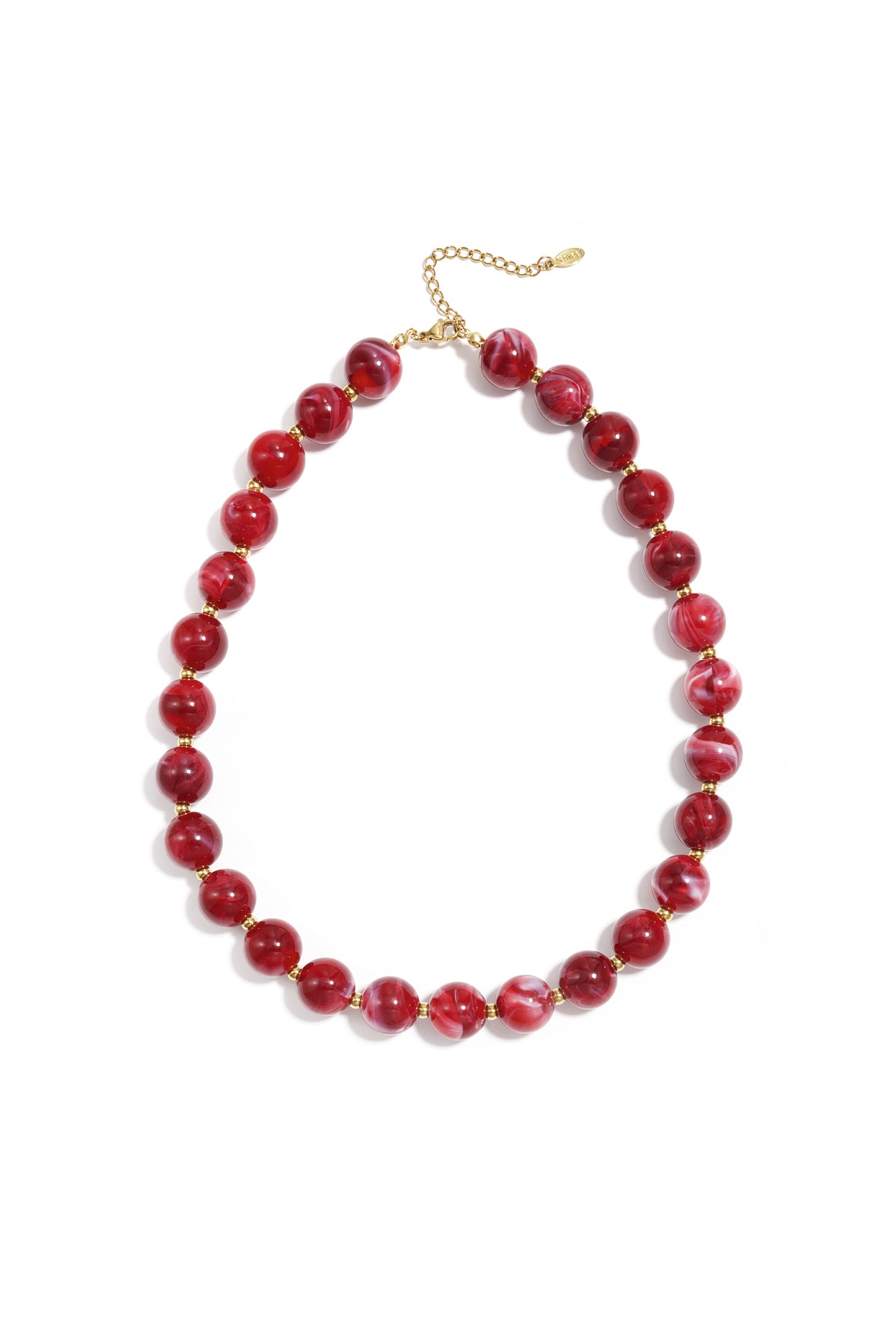 Collana di perline con perle dorate da 135 mm