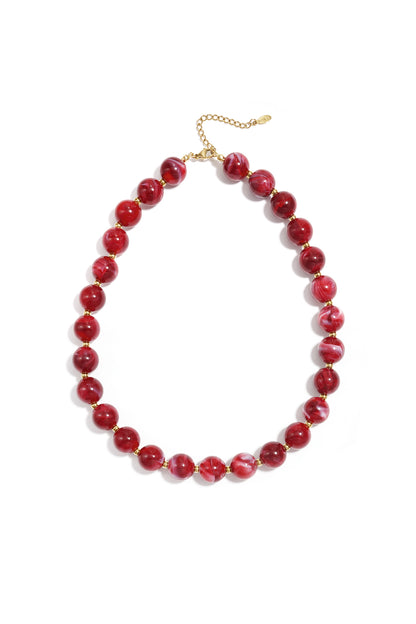 Collana di perline con perle dorate da 135 mm