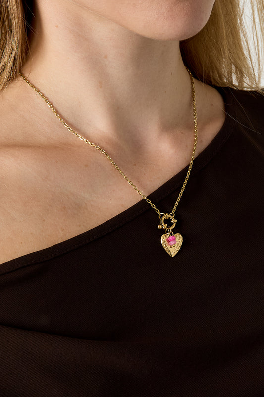 Collane con ciondolo a forma di cuore in acciaio inossidabile, serie Simple Daily Simple, gioielli da donna