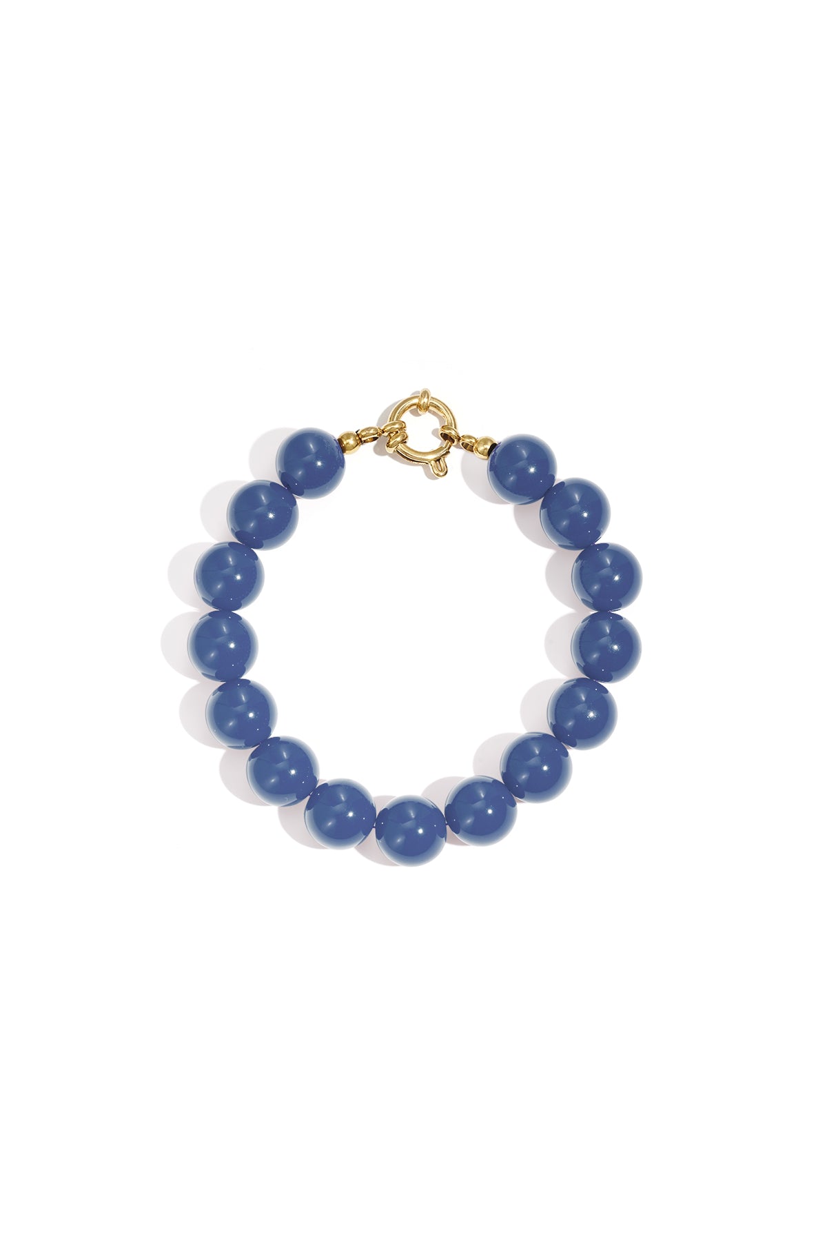 Bracciale con perline medie e chiusura frontale - 12 mm