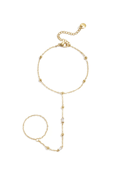 Collana da polso con perline e pietre rettangolari