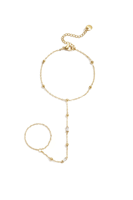 Collana da polso con perline e pietre rettangolari
