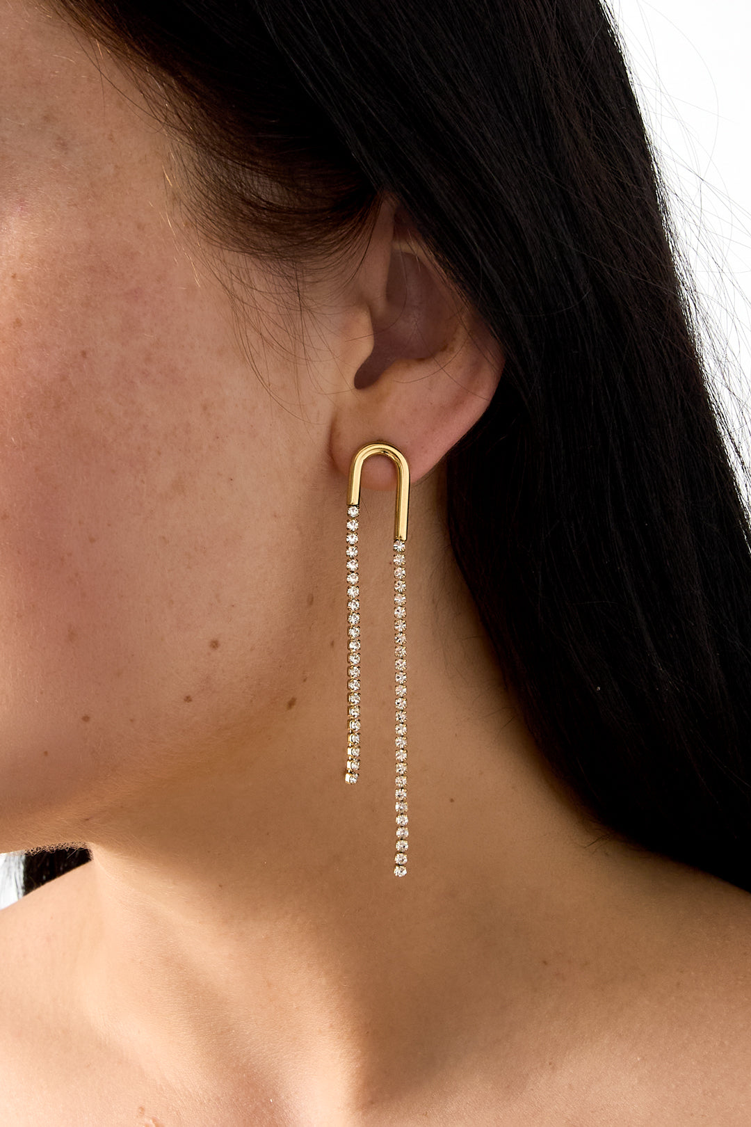 Orecchini pendenti in acciaio inossidabile con catena, semplici, per feste/raduni, serie Simple, gioielli da donna