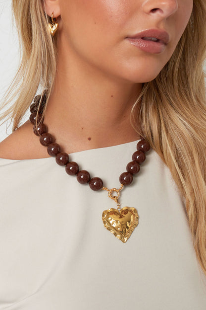 Collana con perle grandi e chiusura frontale-15mm