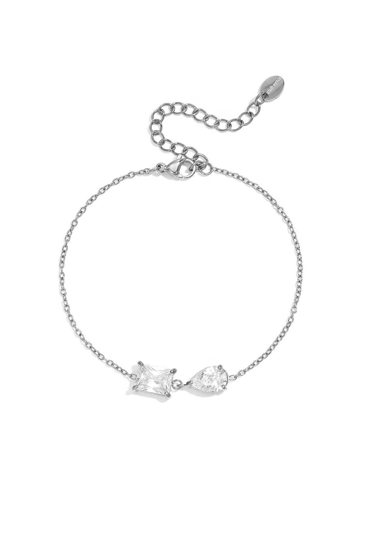 Braccialetti con ciondoli in acciaio inossidabile a forma ellittica, semplici, per tutti i giorni, della serie Simple, gioielli da donna.