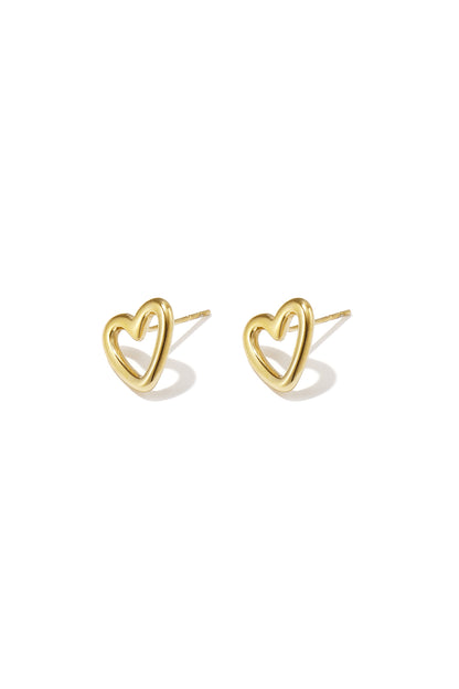 Orecchini a perno in acciaio inossidabile a forma di cuore, semplici, della serie Daily Simple, gioielli da donna.