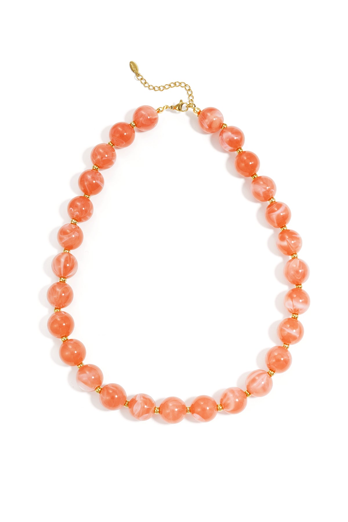 Collana di perline con perle dorate da 135 mm