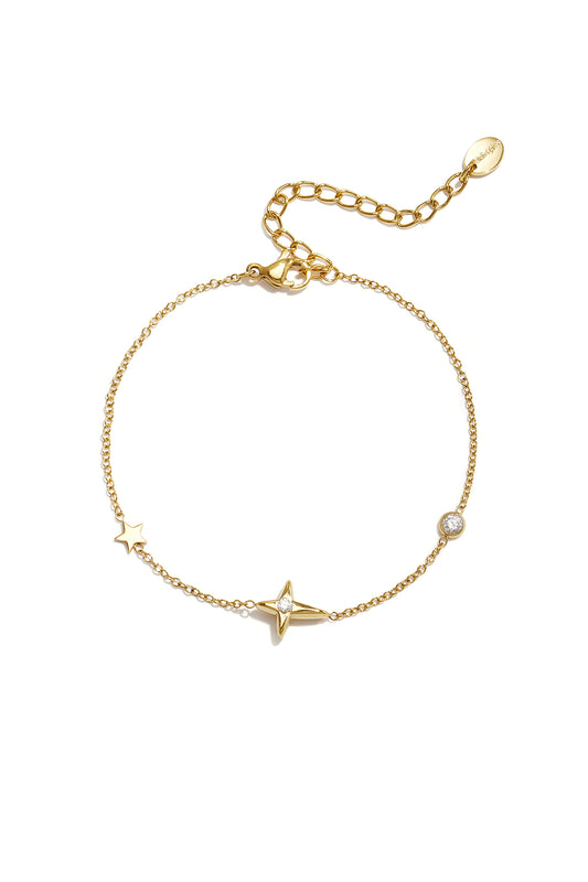 Braccialetti con ciondoli a stella in acciaio inossidabile, serie semplice e quotidiana, gioielli da donna