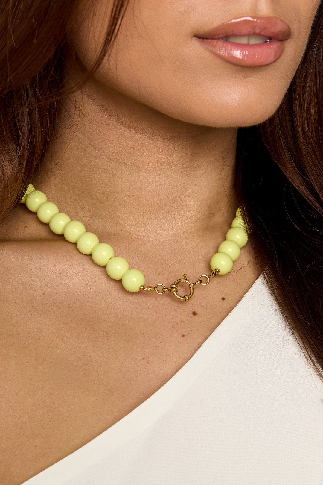 Collana di perline con chiusura frontale - 12 mm