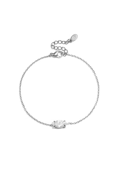 Braccialetti con ciondoli in acciaio inossidabile a forma ellittica, semplici, per tutti i giorni, della serie Simple, gioielli da donna.
