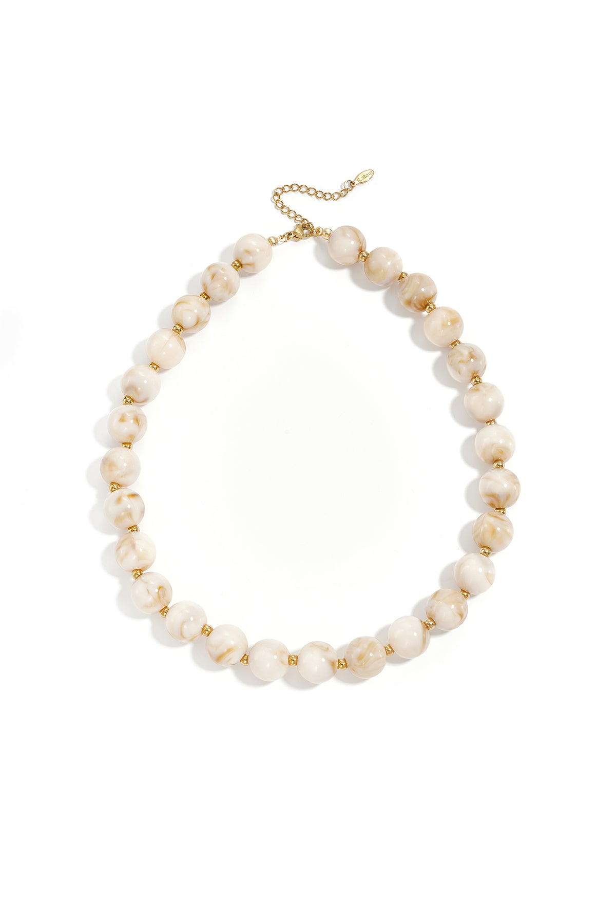 Collana di perline con perle dorate da 135 mm