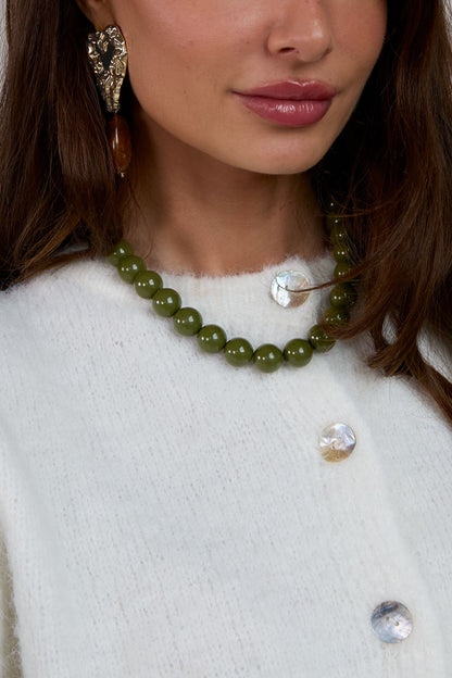 Collana con perle grandi e chiusura frontale-15mm