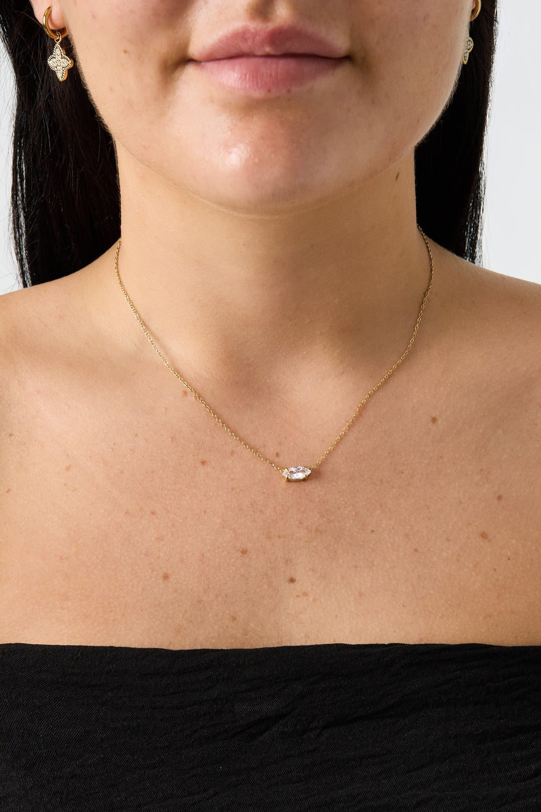 Collane con pendente in acciaio inossidabile a forma ellittica, semplici, della serie Simple Daily, gioielli da donna.
