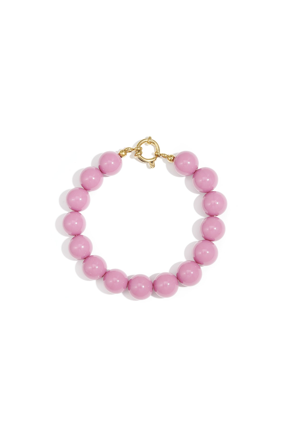 Bracciale con perline medie e chiusura frontale - 12 mm