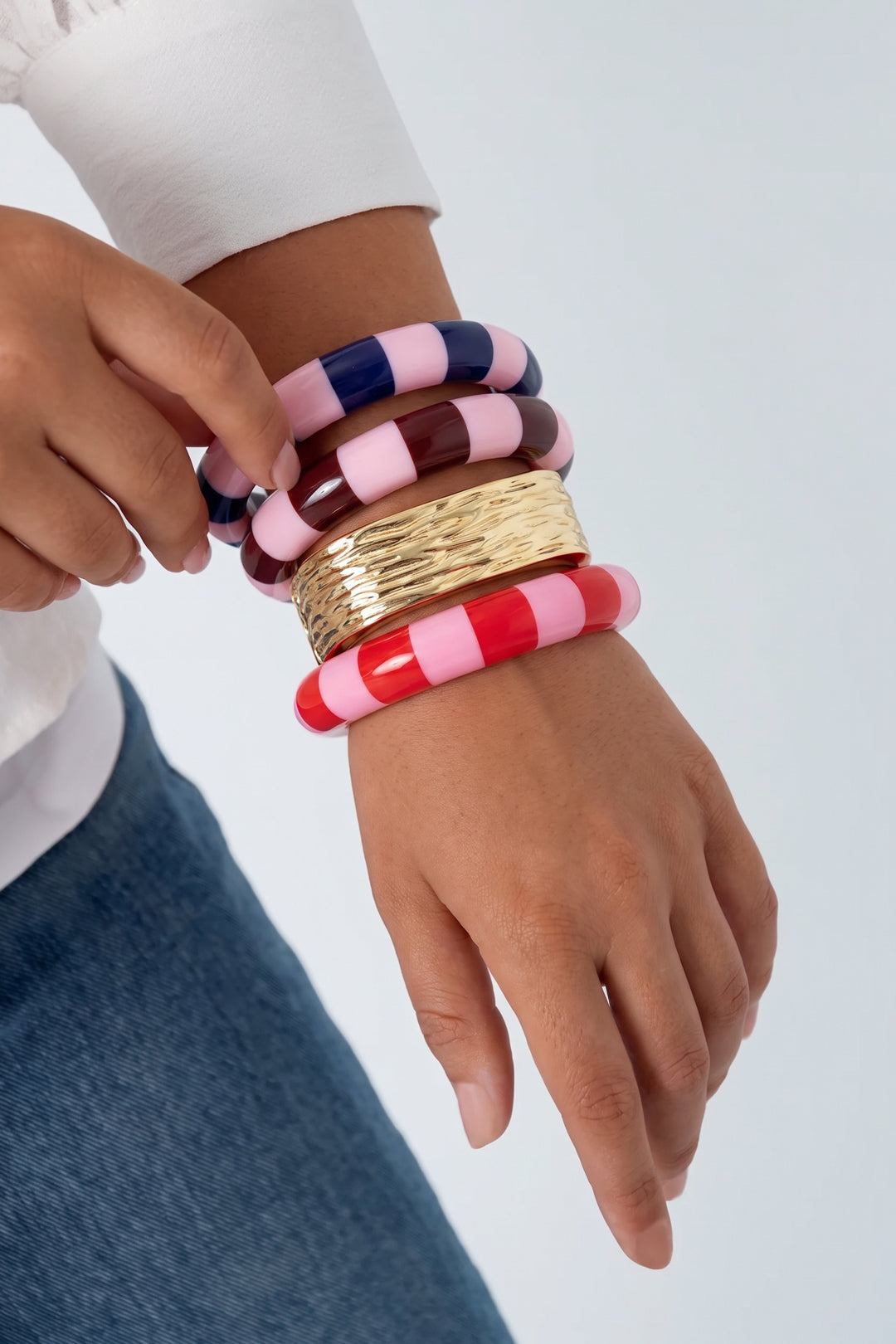 Bracciali rigidi in resina, serie Casual Daily Simple, gioielli da donna