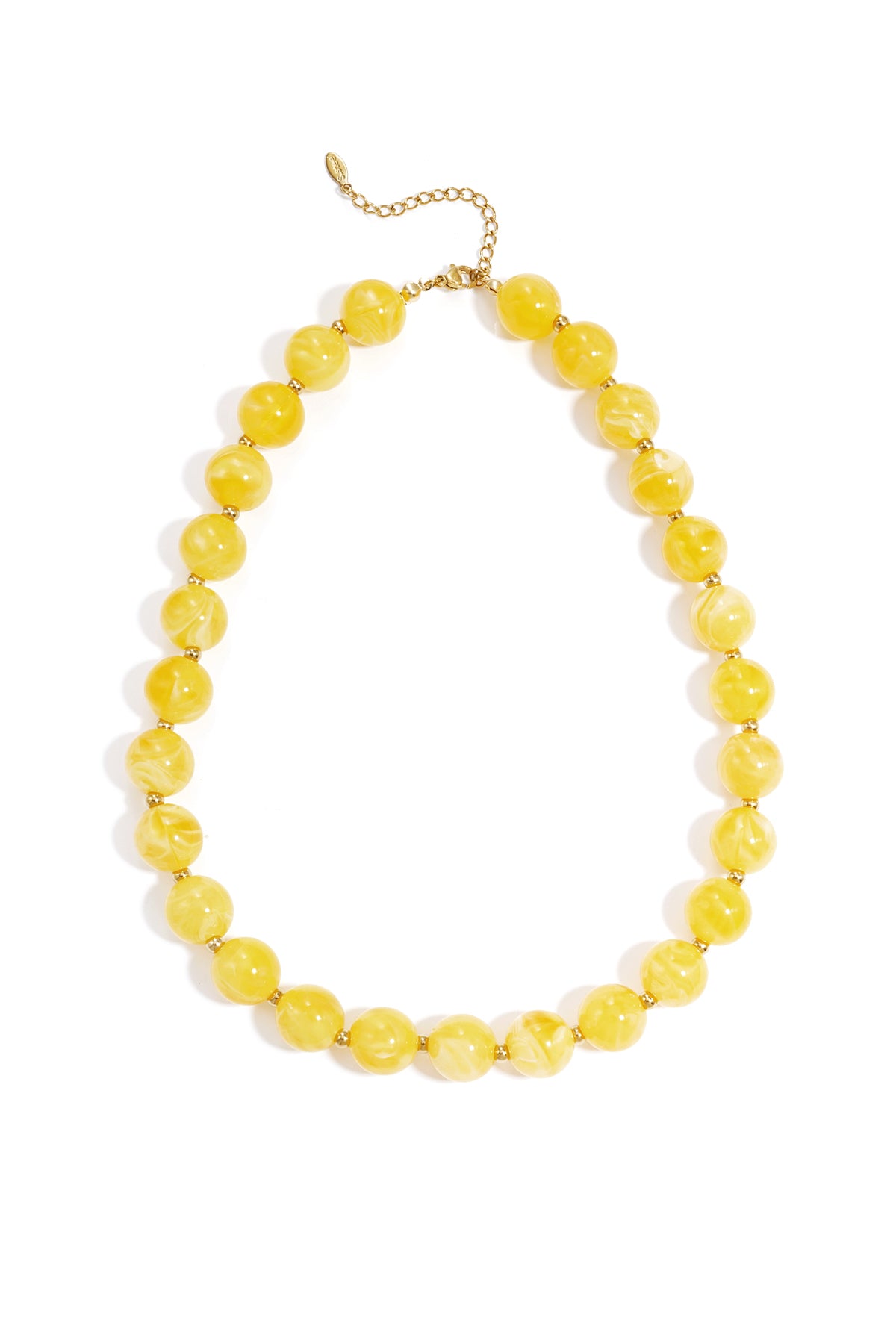 Collana di perline con perle dorate da 135 mm