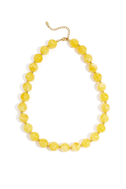 Collana di perline con perle dorate da 135 mm