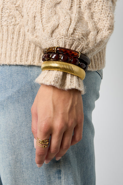 Braccialetti con perline acriliche, perline semplici, serie Simple Daily, gioielli da donna