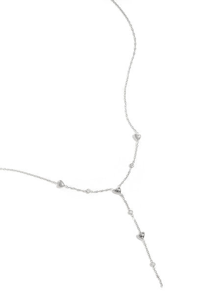 Collana a Y con cuori riempiti