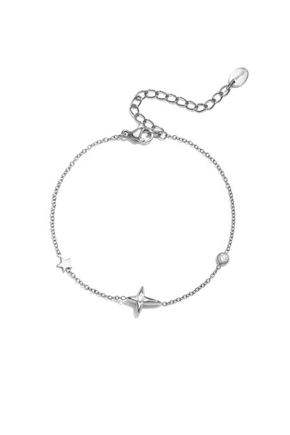 Braccialetti con ciondoli a stella in acciaio inossidabile, serie semplice e quotidiana, gioielli da donna